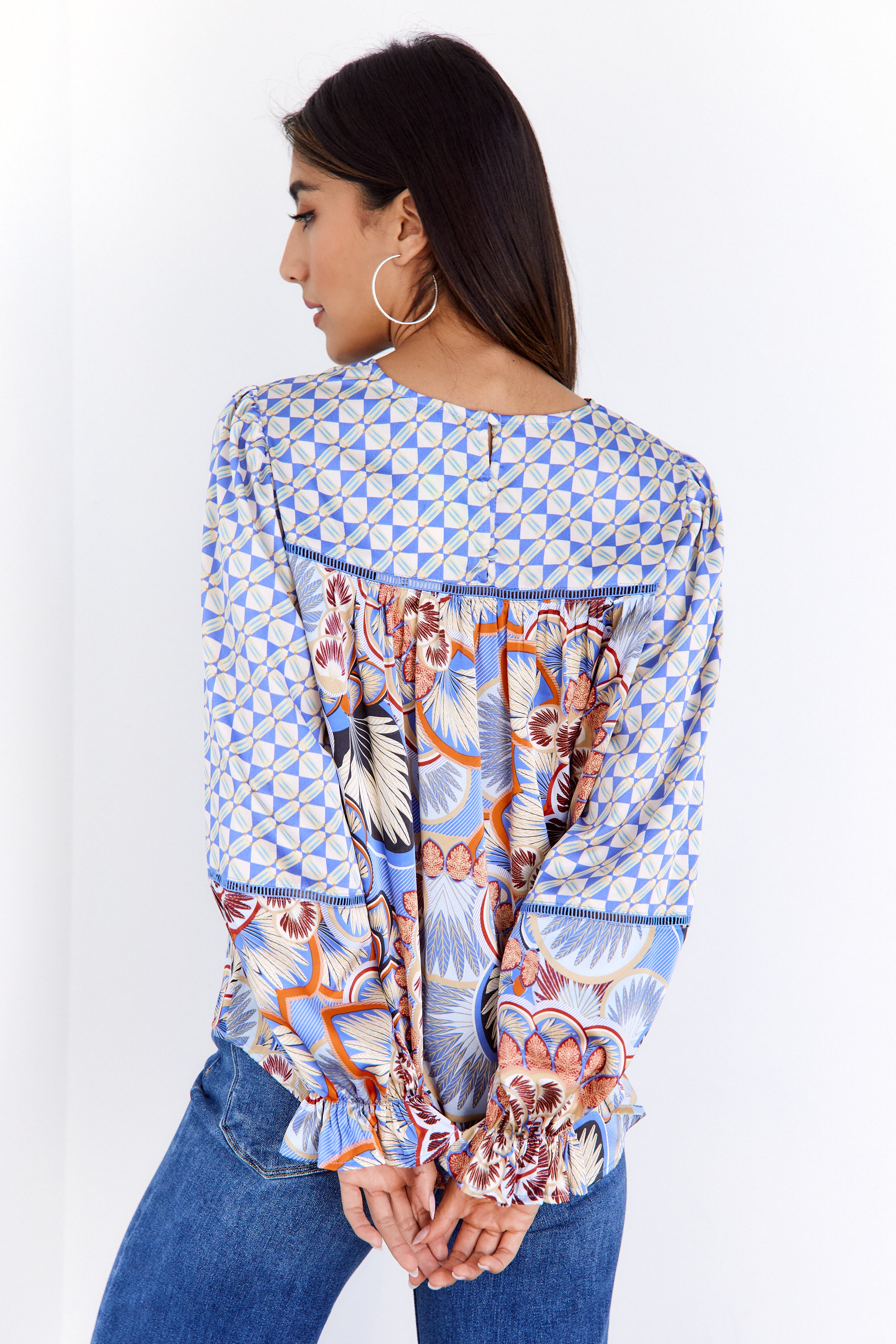 Cia Printed Boho Blouse - fab'rik