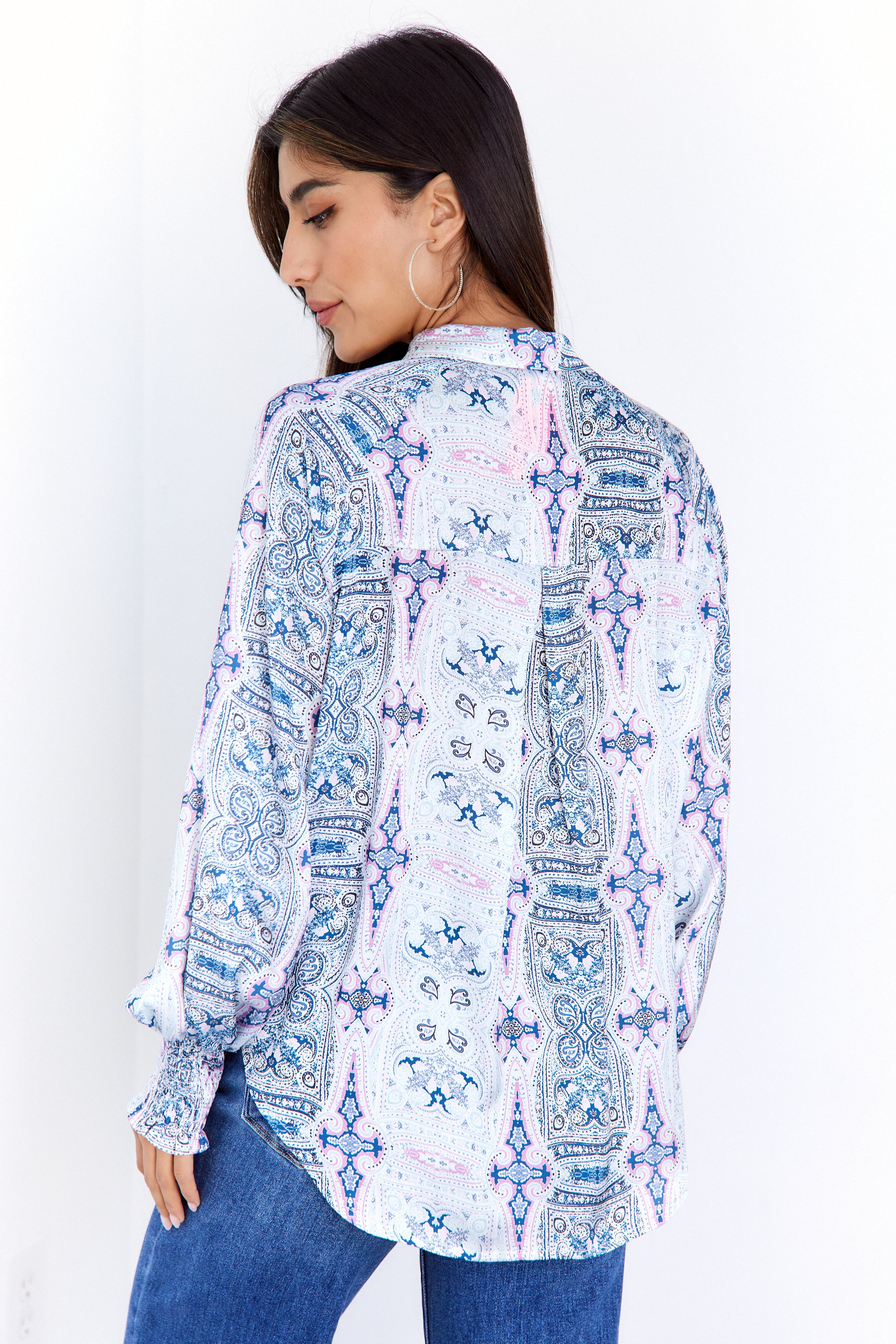 Ashton Printed Button Down Top - fab'rik