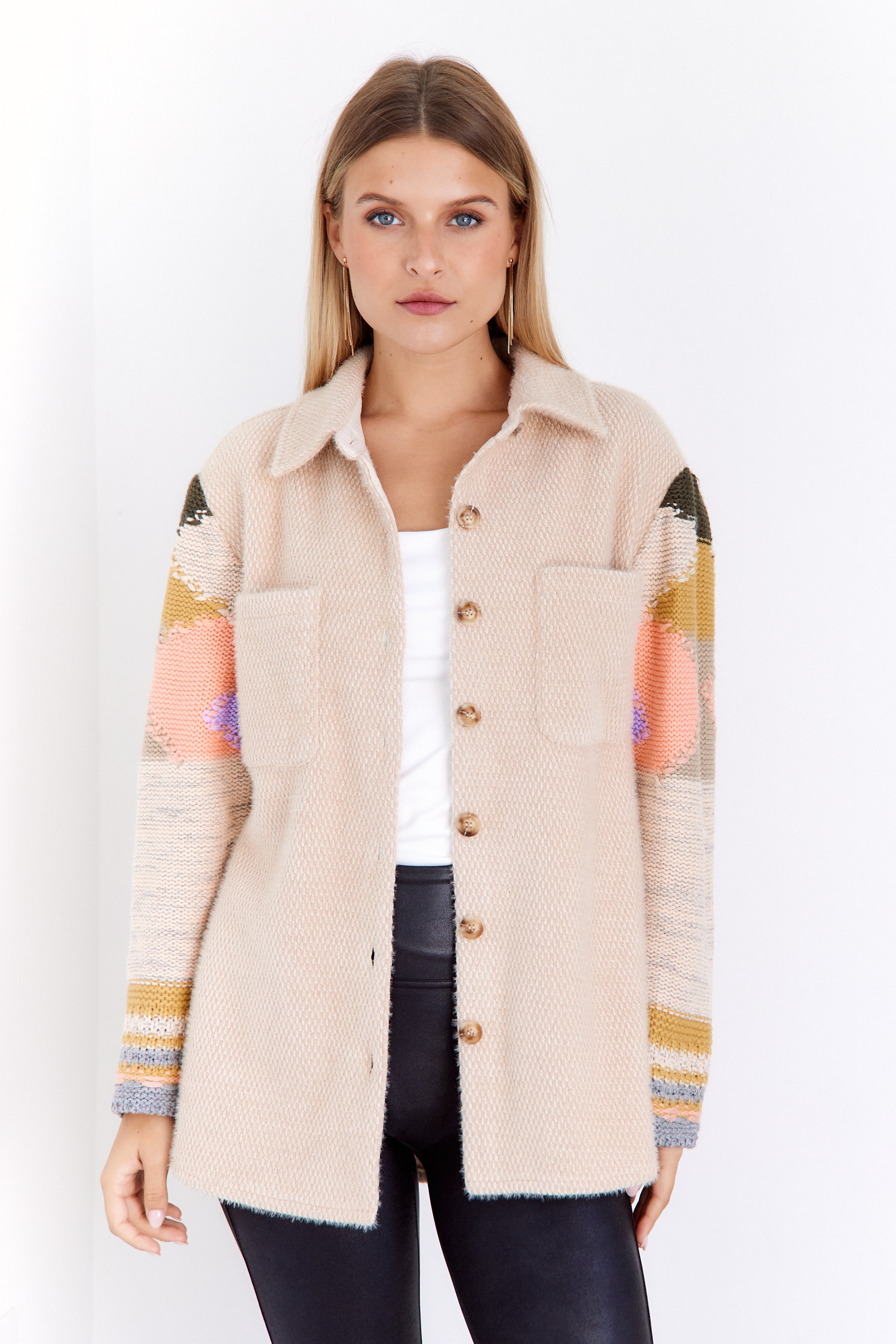 Simone Printed Sleeve Jacket - fab'rik