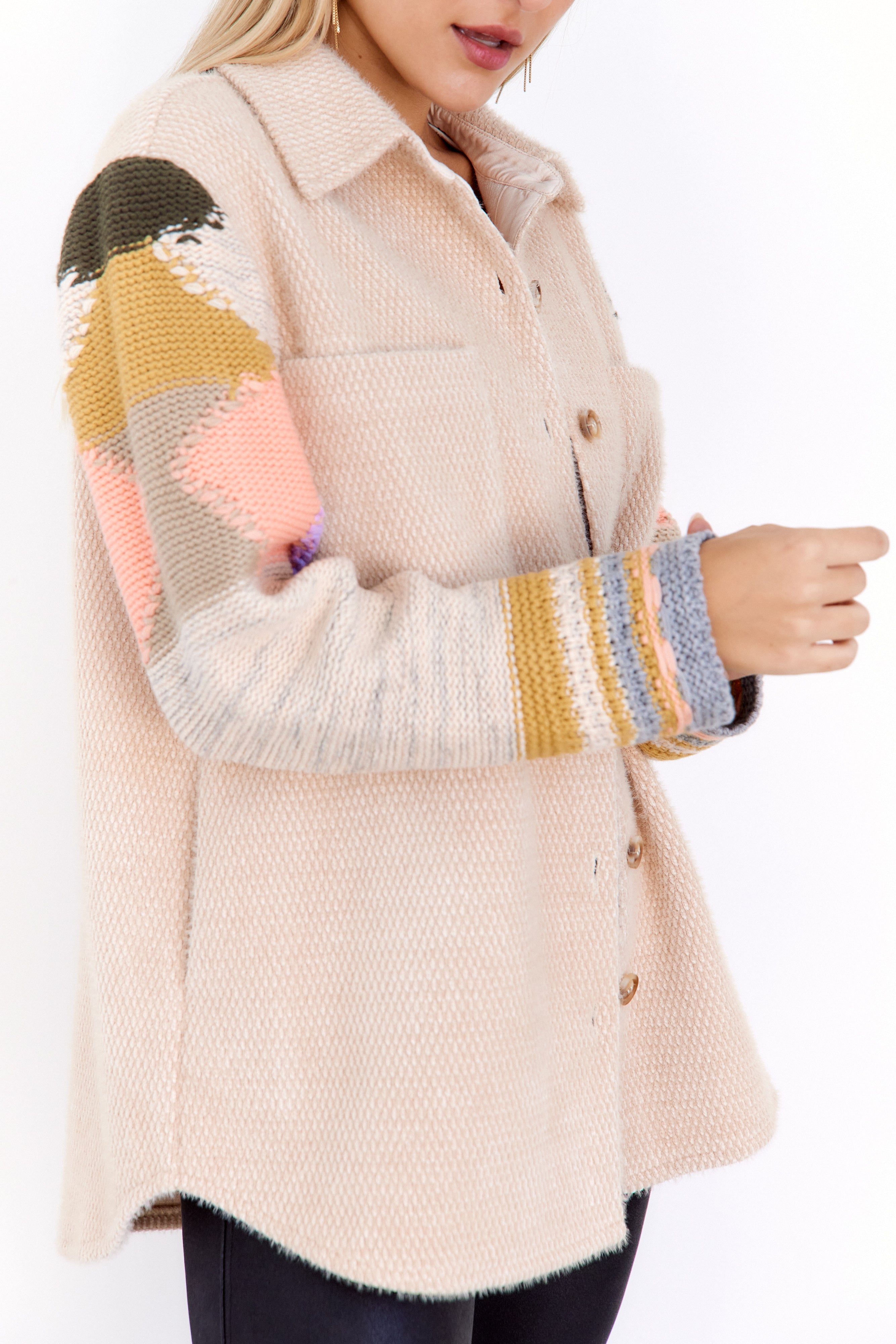 Simone Printed Sleeve Jacket - fab'rik