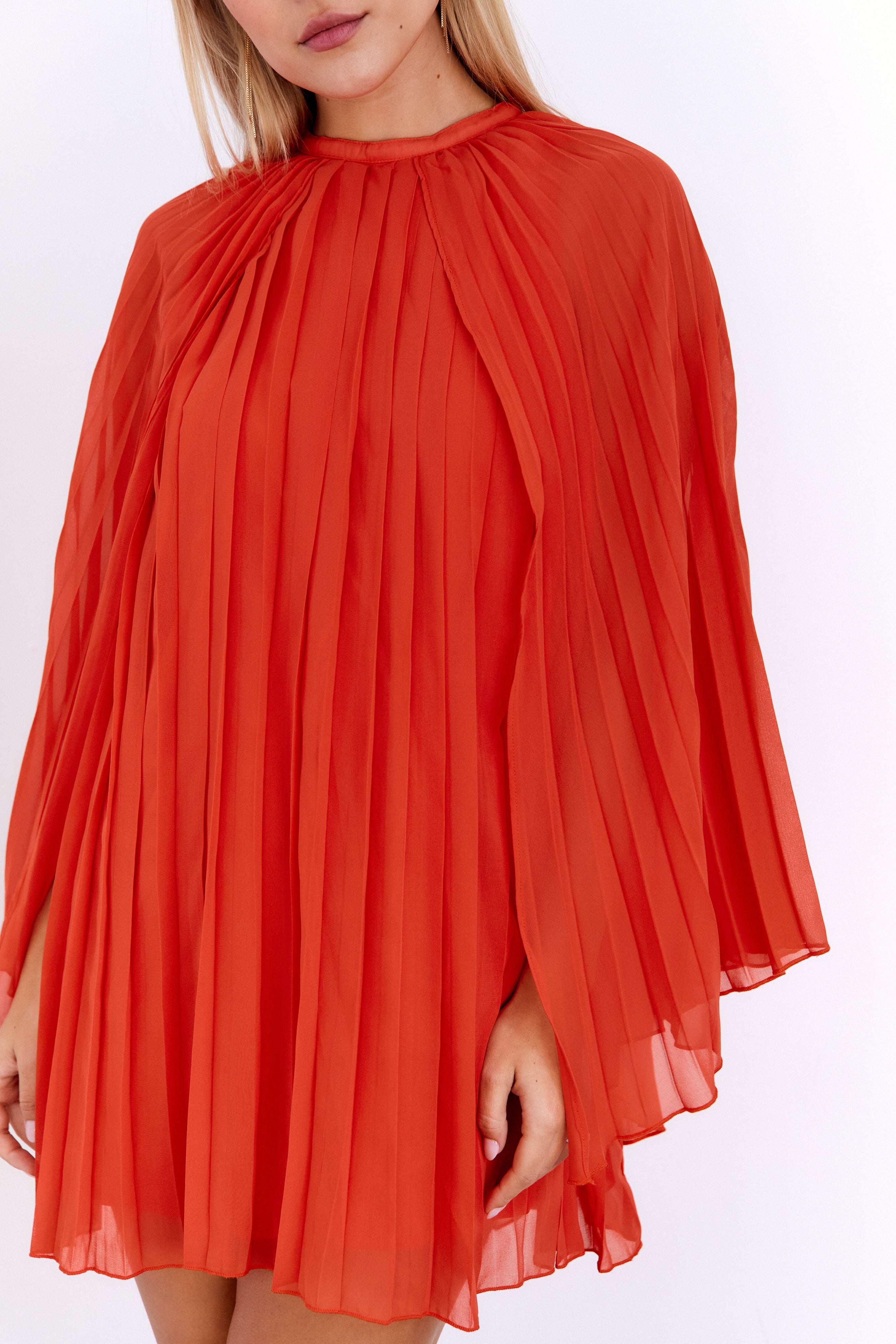 Helena Pleated Cape Mini Dress - fab'rik