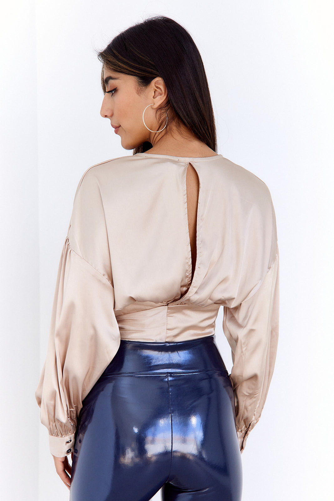 June V Neck Tie Back Blouse - fab'rik