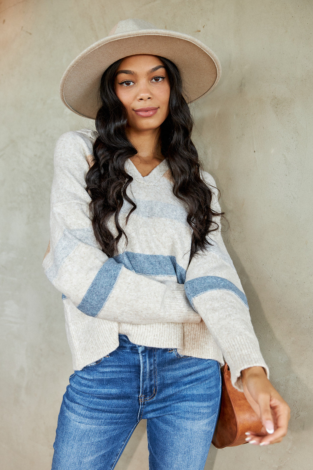 Riva Striped Collared Sweater - fab'rik