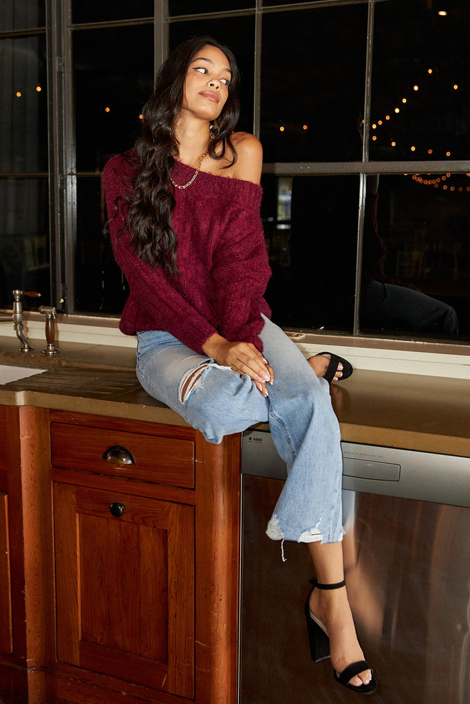 SALE - Cordova Off Shoulder Sweater - fab'rik