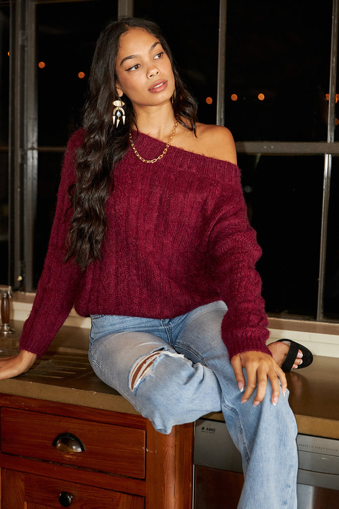 SALE - Cordova Off Shoulder Sweater - fab'rik