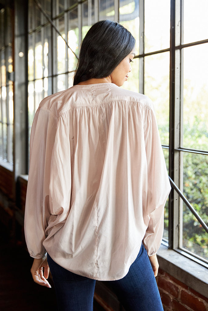 SALE - Jozlyn Pleated Long Sleeve Blouse - fab'rik