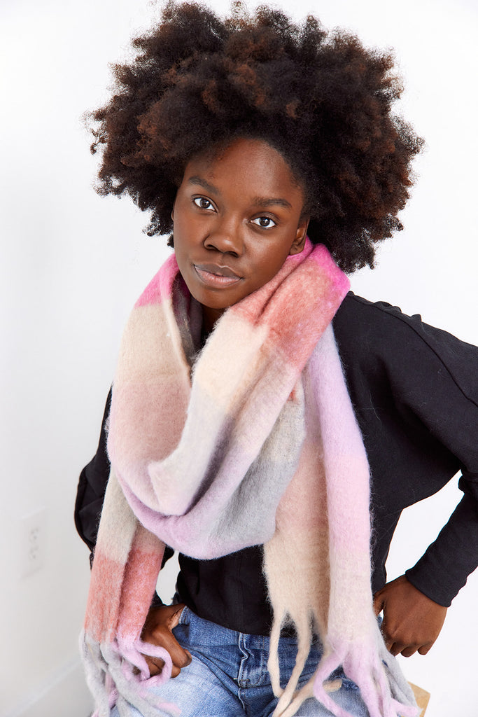 Conner Super Soft Multi Plaid Fringe Scarf - fab'rik