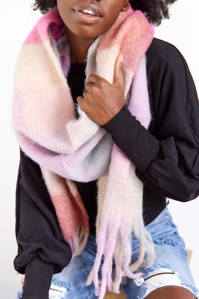 Conner Super Soft Multi Plaid Fringe Scarf - fab'rik