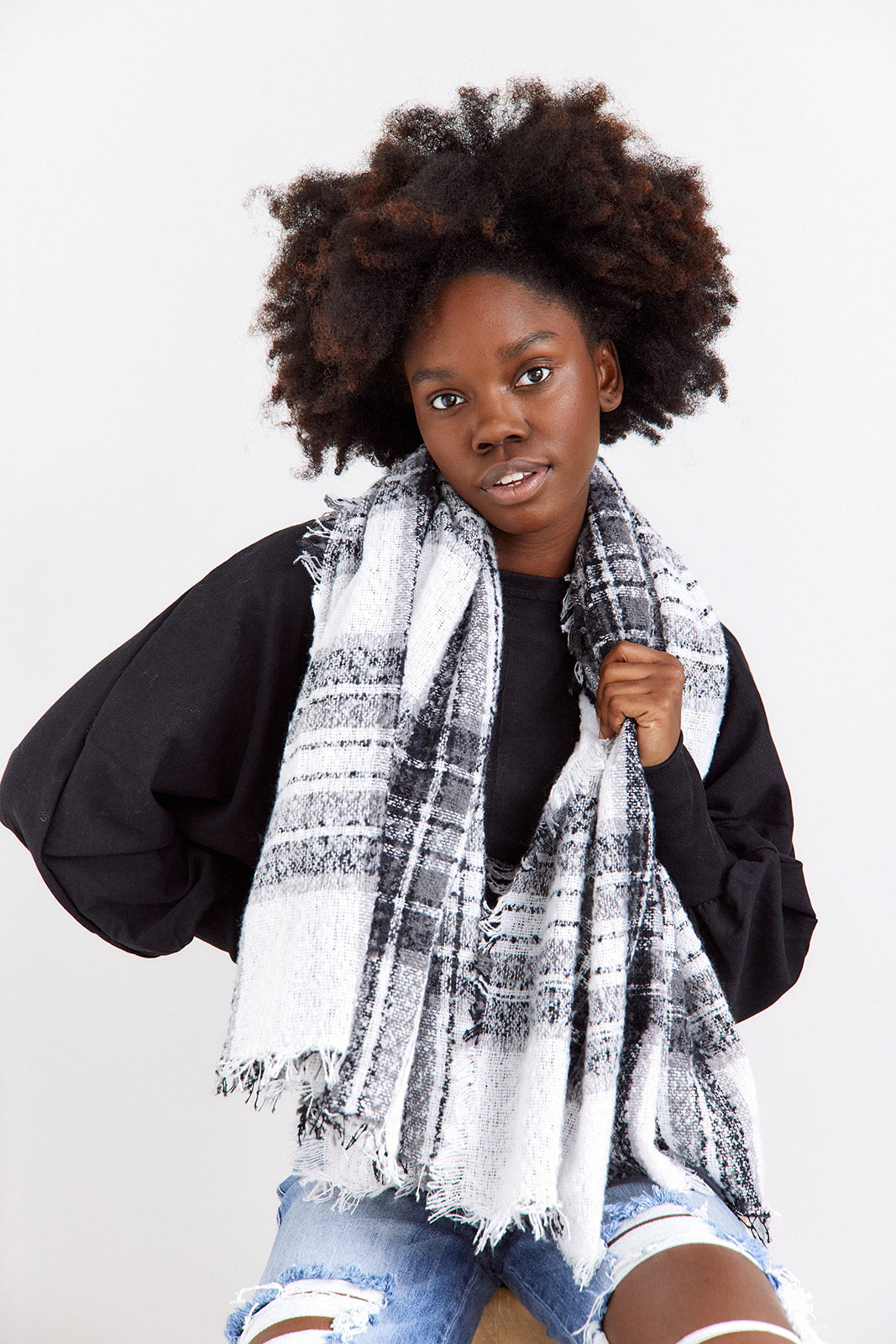Lindsay Deconstructed Plaid Blanket Scarf - fab'rik