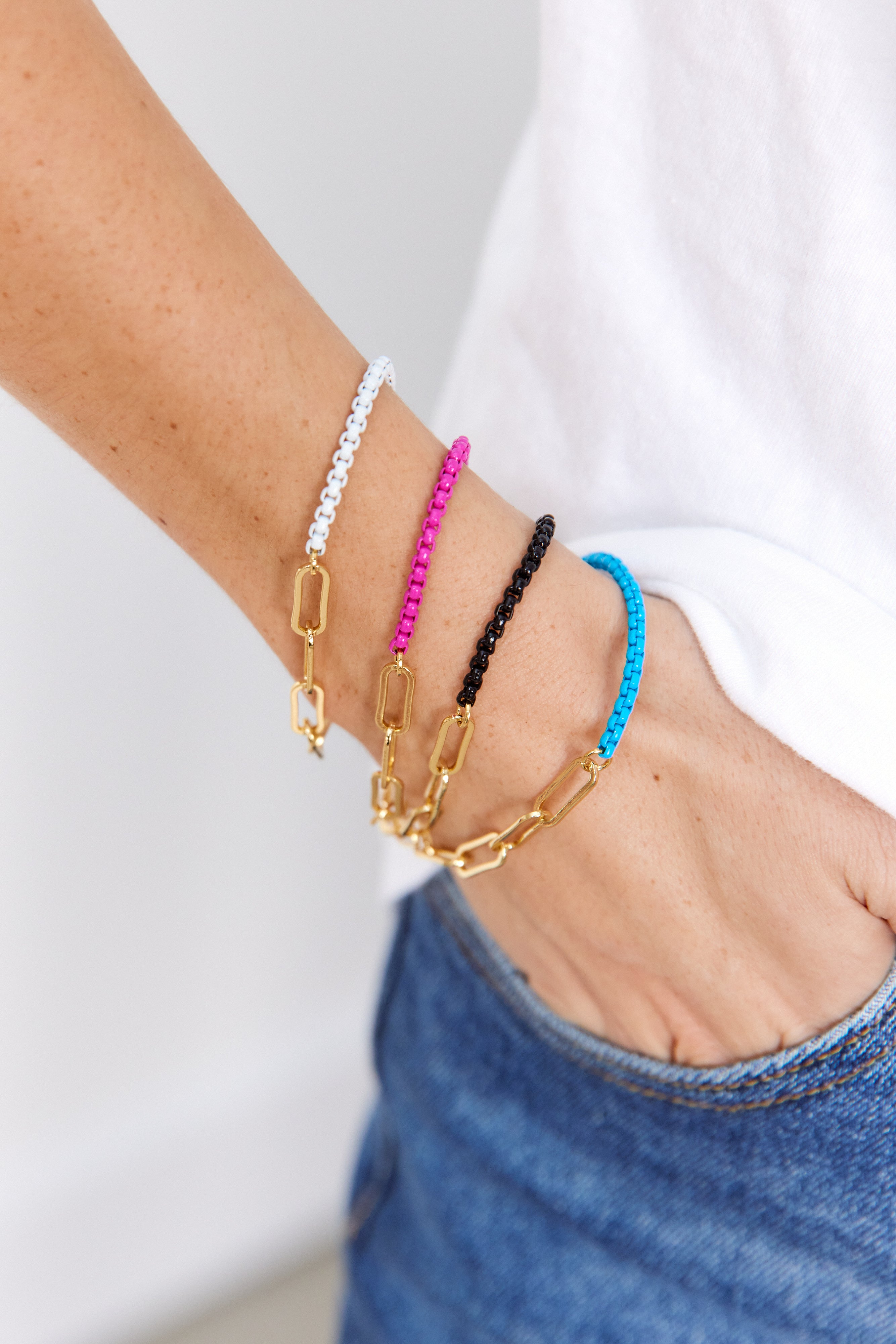 Lolli Lanyard Link Enamel Bracelet - fab'rik