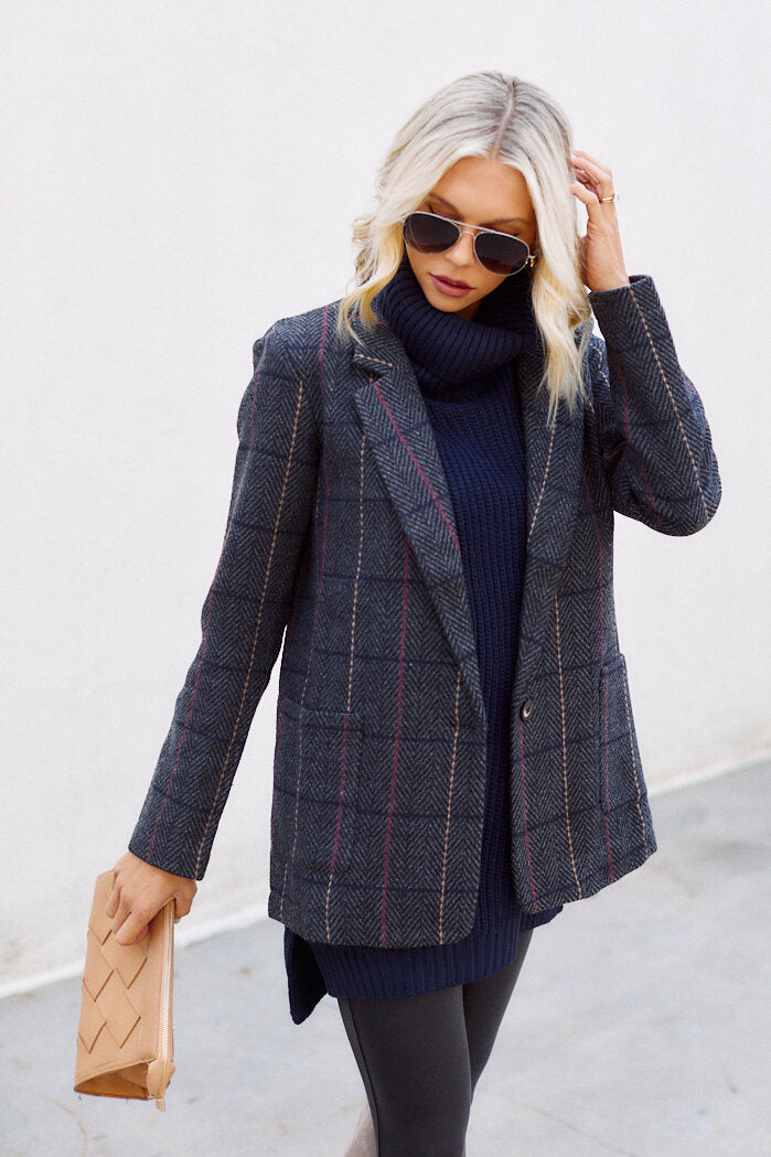 SALE - Kappy Plaid Blazer - fab'rik