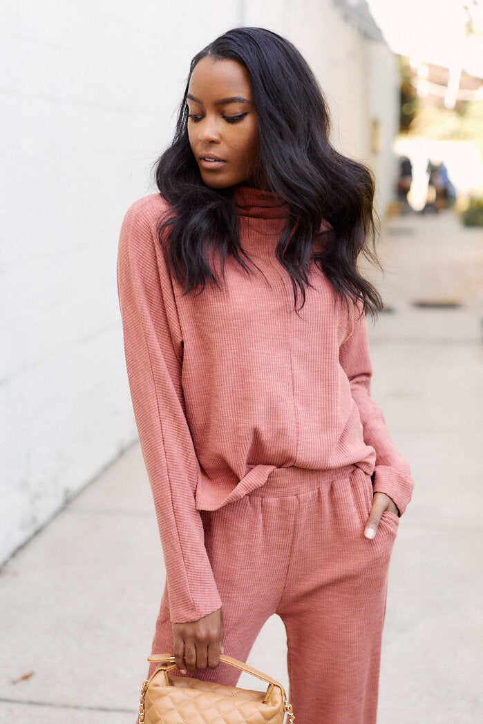 SALE - Stormy Ribbed Cowl Neck Sweater - fab'rik
