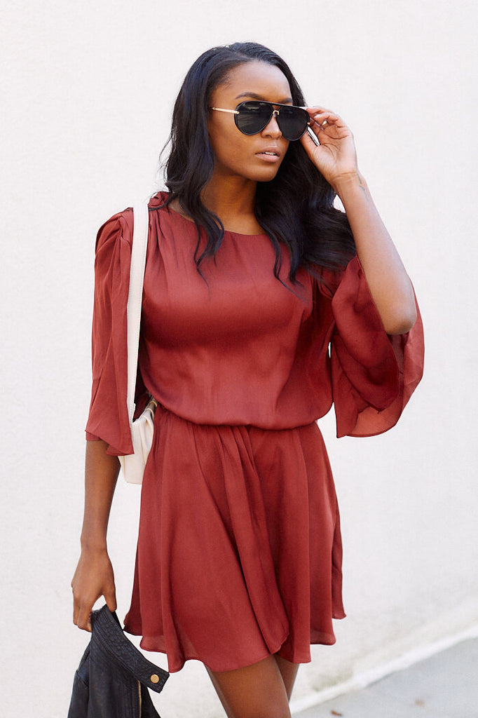 SALE - Tali Flutter Sleeve Dress - fab'rik