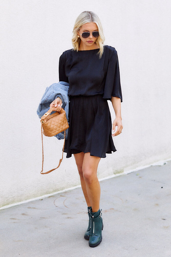 SALE - Tali Flutter Sleeve Dress - fab'rik