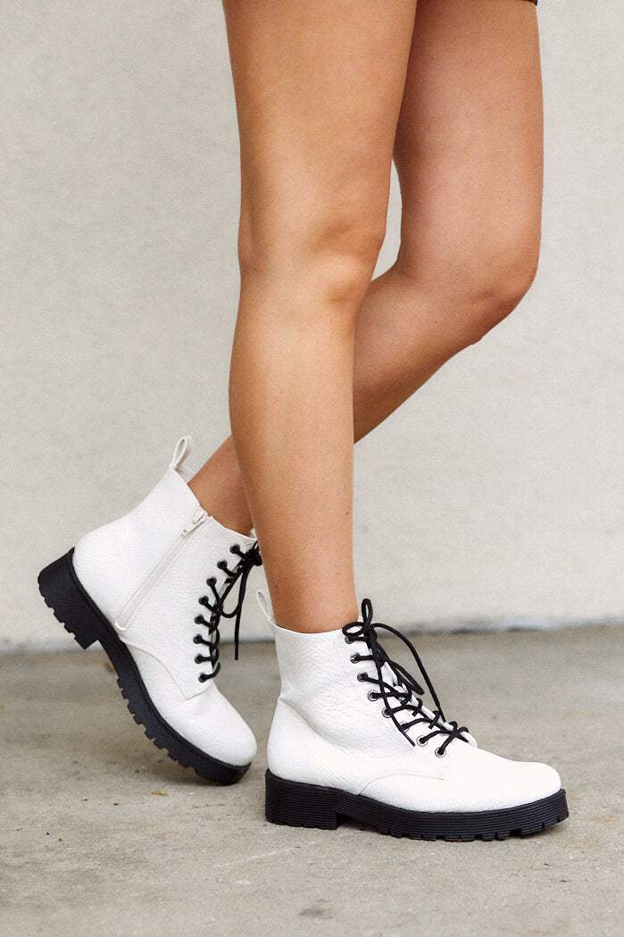 SALE - Coconuts by Matisse Lotus Croc Combat Boot - fab'rik