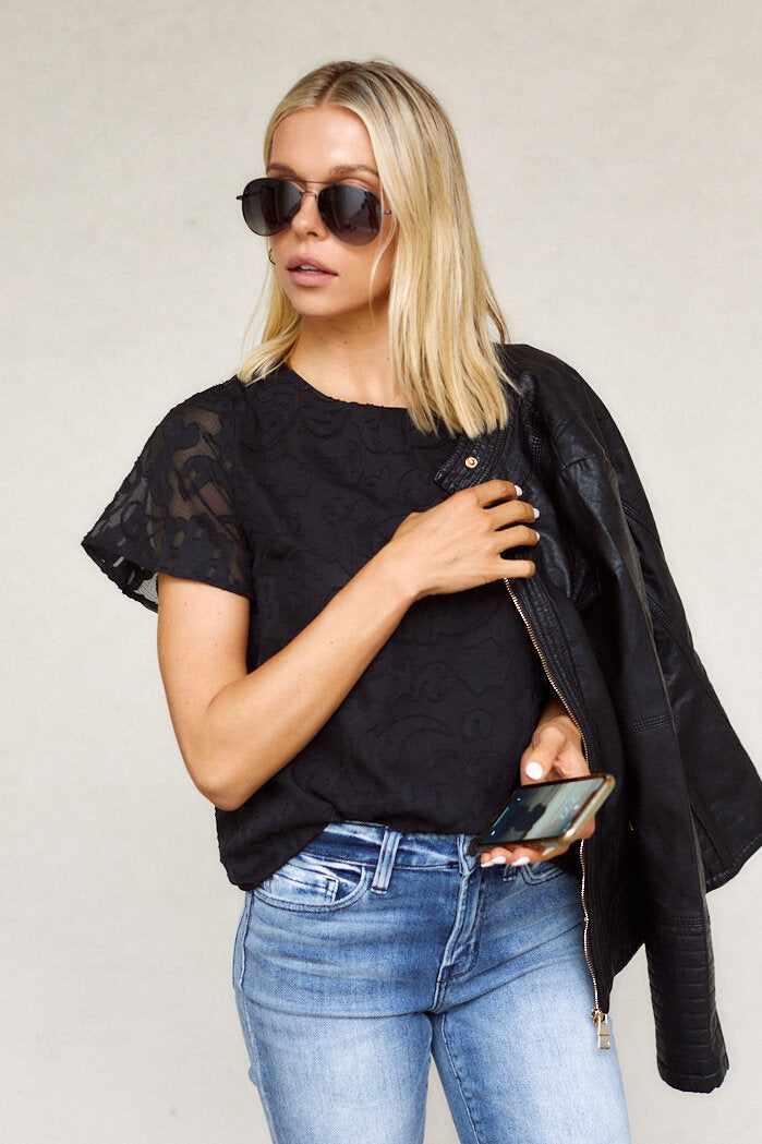 SALE - Venus Burnout Floral Blouse - fab'rik