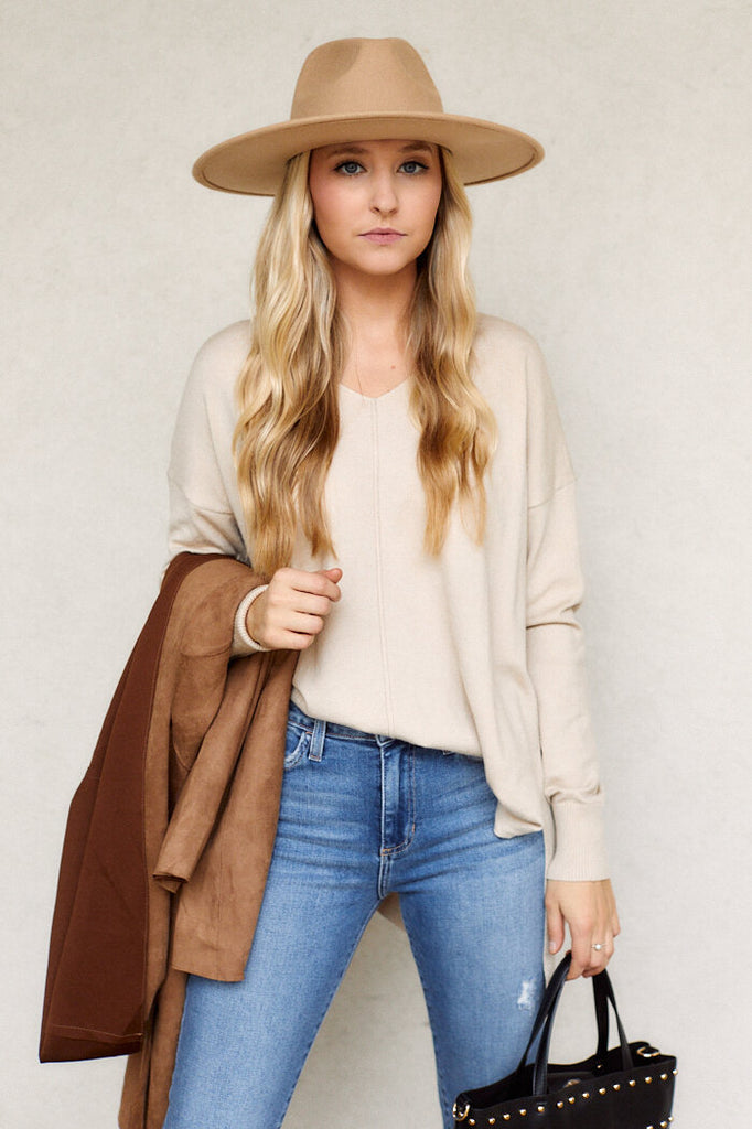 SALE - Melbourne V Neck Sweater - fab'rik