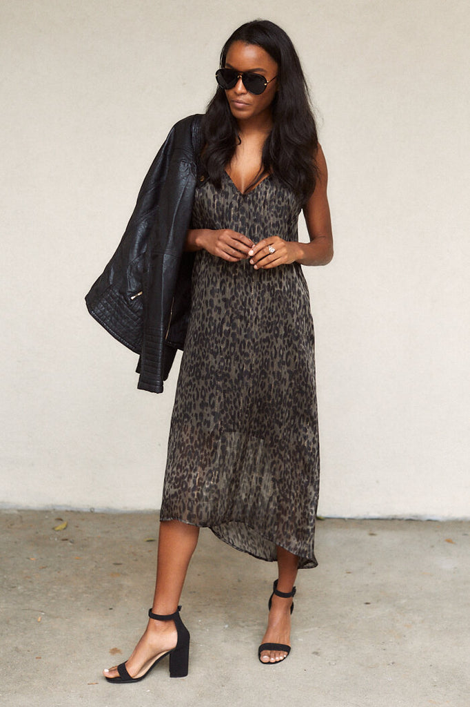 SALE - Sloan Leopard Print Midi Dress - fab'rik