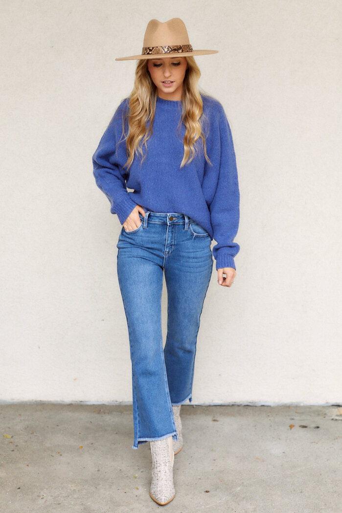 SALE - Juniper Step Hem High Rise Crop Flare - fab'rik