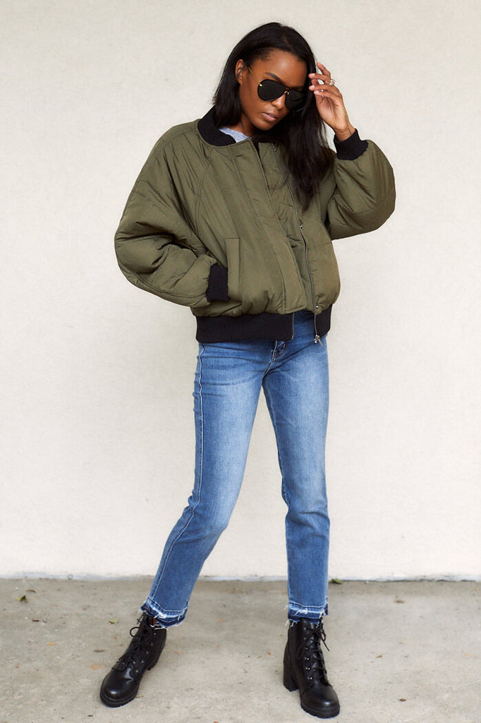 SALE - Lottie Bomber Style Puffer Jacket - fab'rik