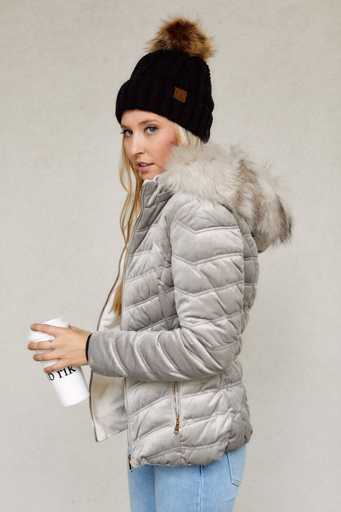 SALE - Leela Velvet Puffer Jacket - fab'rik