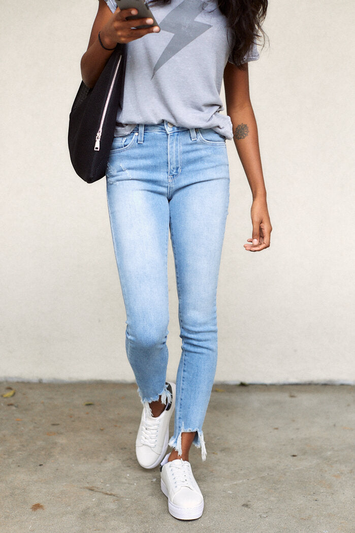 SALE - Adina Distressed Hem Skinny - fab'rik