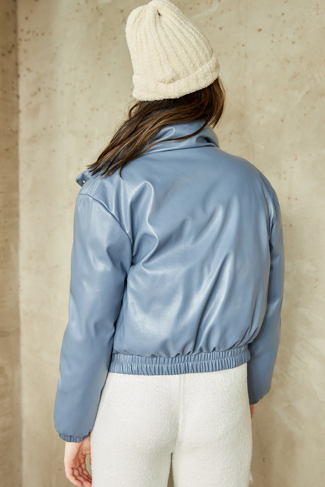 SALE - Ives Faux Leather Puffer Jacket - fab'rik