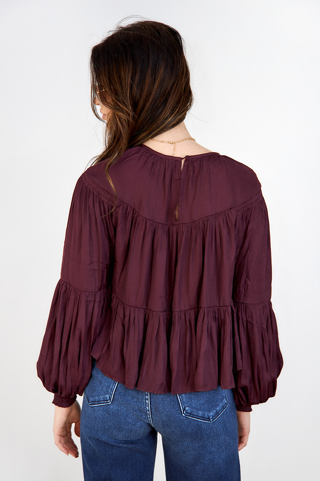 SALE - Micki Pleated Long Sleeve Blouse - fab'rik