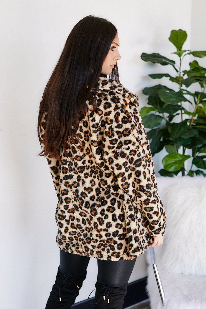 Z Supply Leopard Sherpa Coat - fab'rik