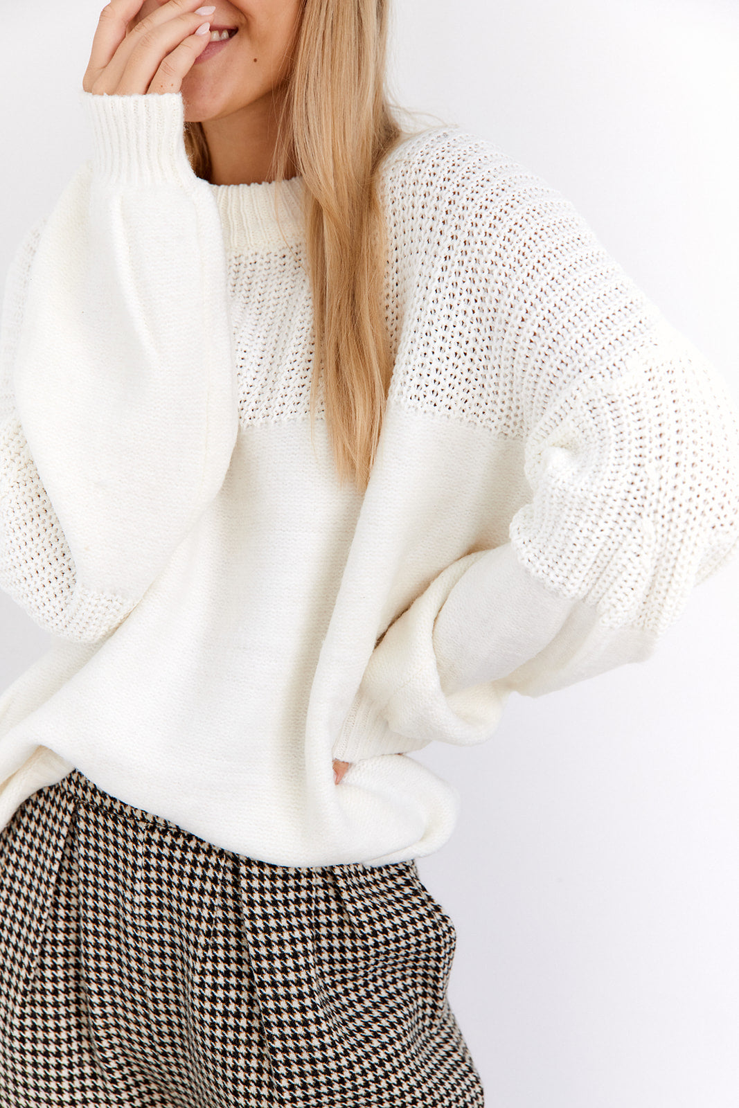 Cara Mixed Stitch Mock Neck Sweater - fab'rik