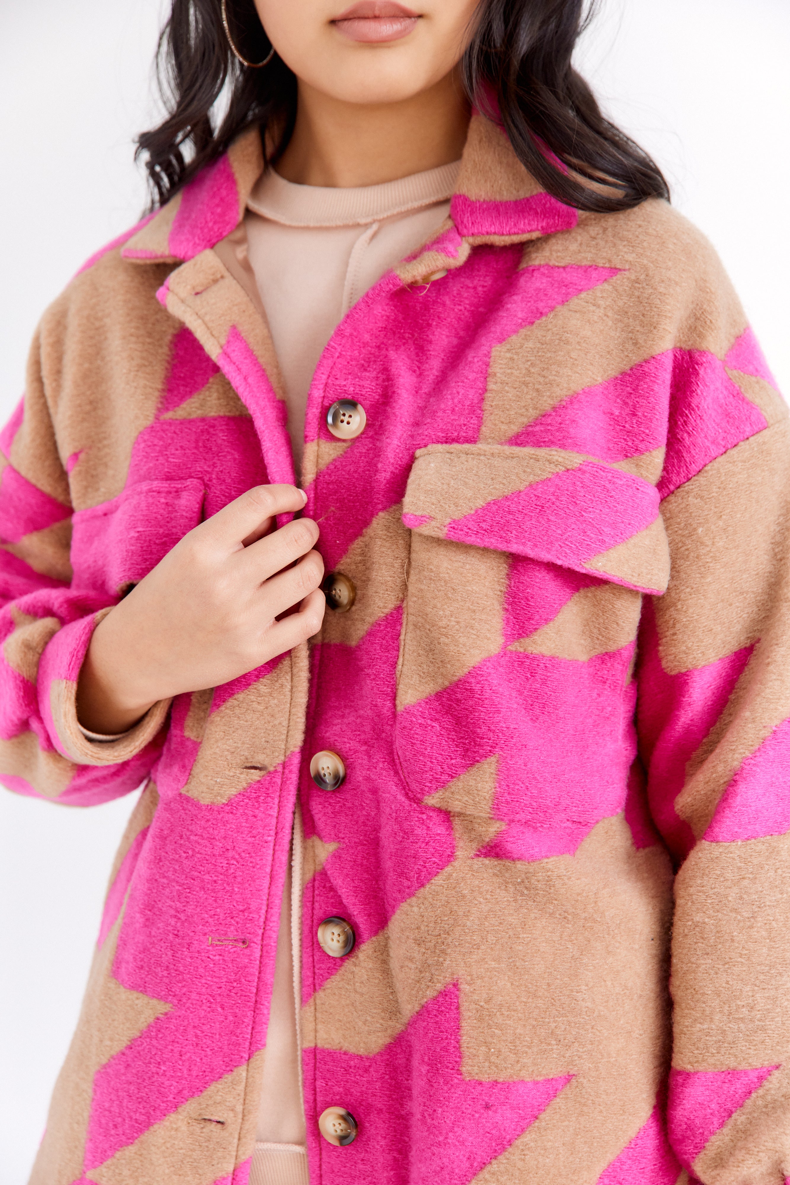 Juniper Oversized Houndstooth Jacket - fab'rik