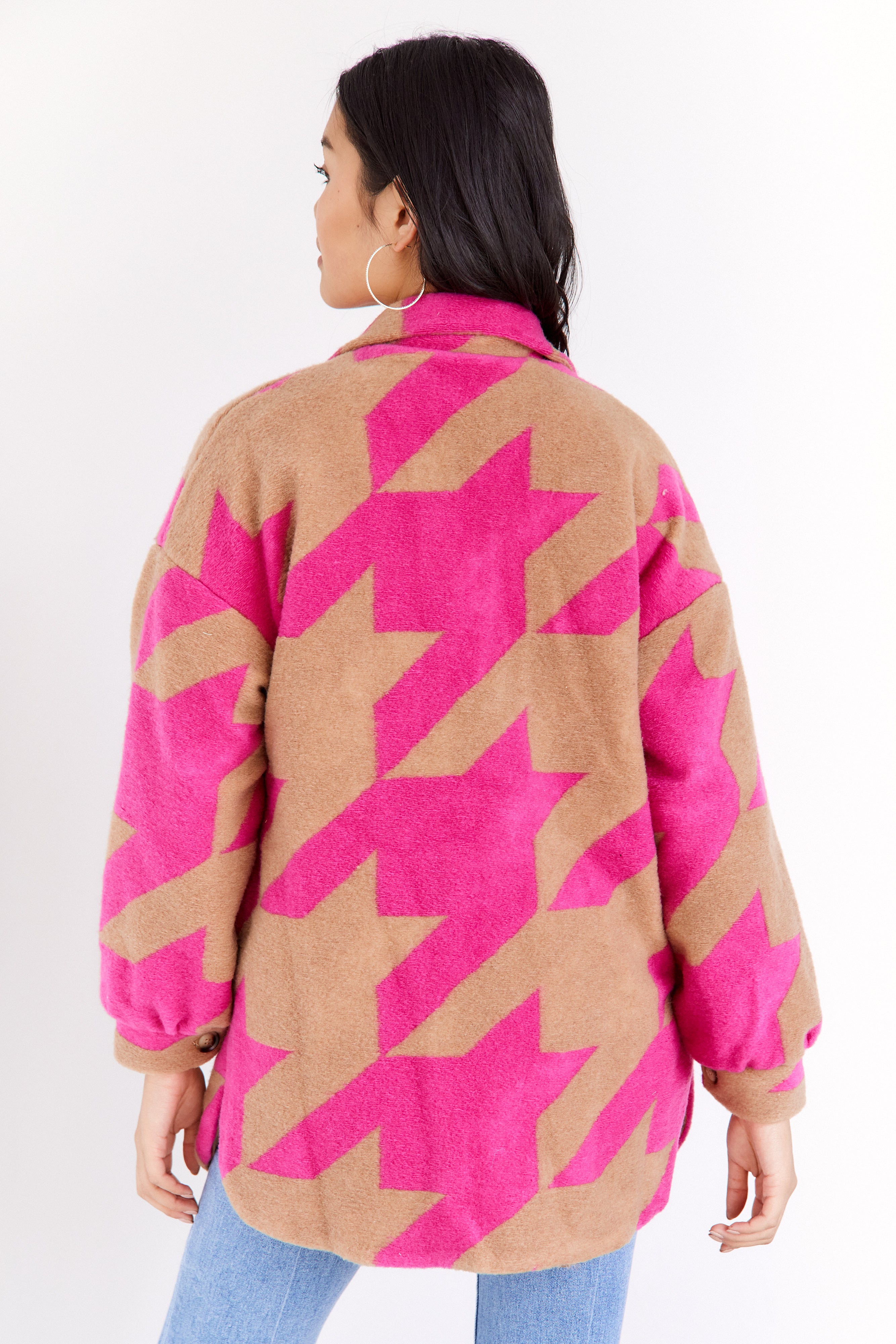Juniper Oversized Houndstooth Jacket - fab'rik