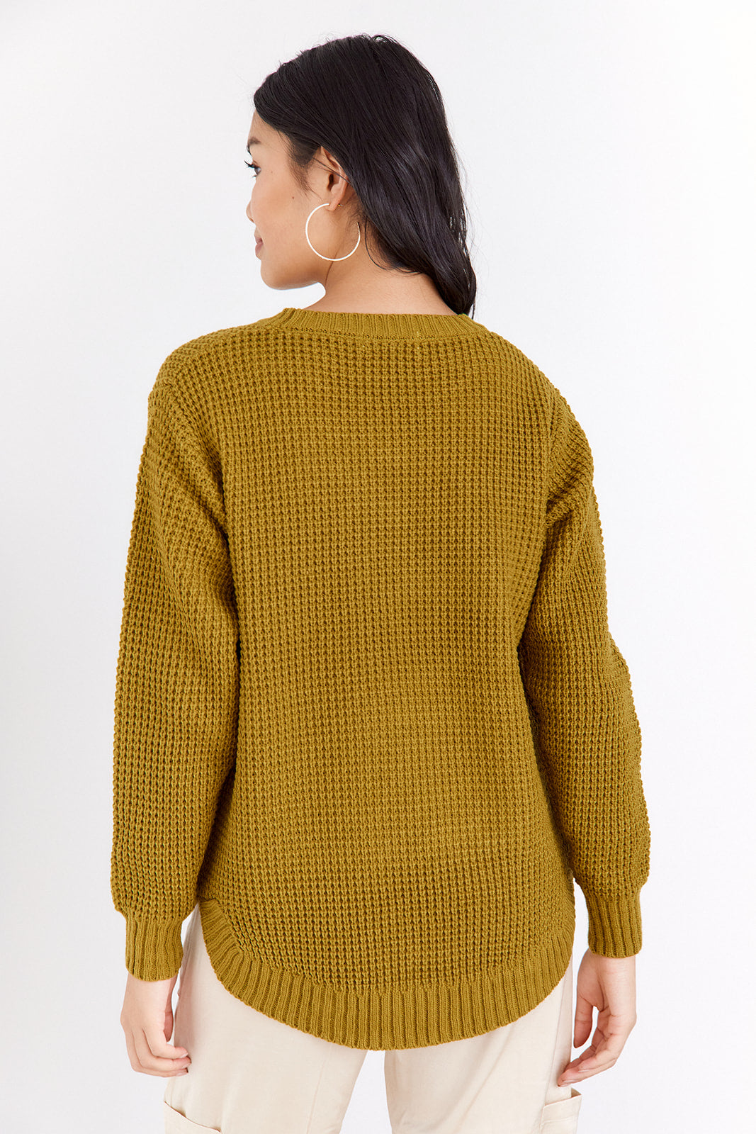 Drew Waffle Knit Crew Neck Sweater - fab'rik