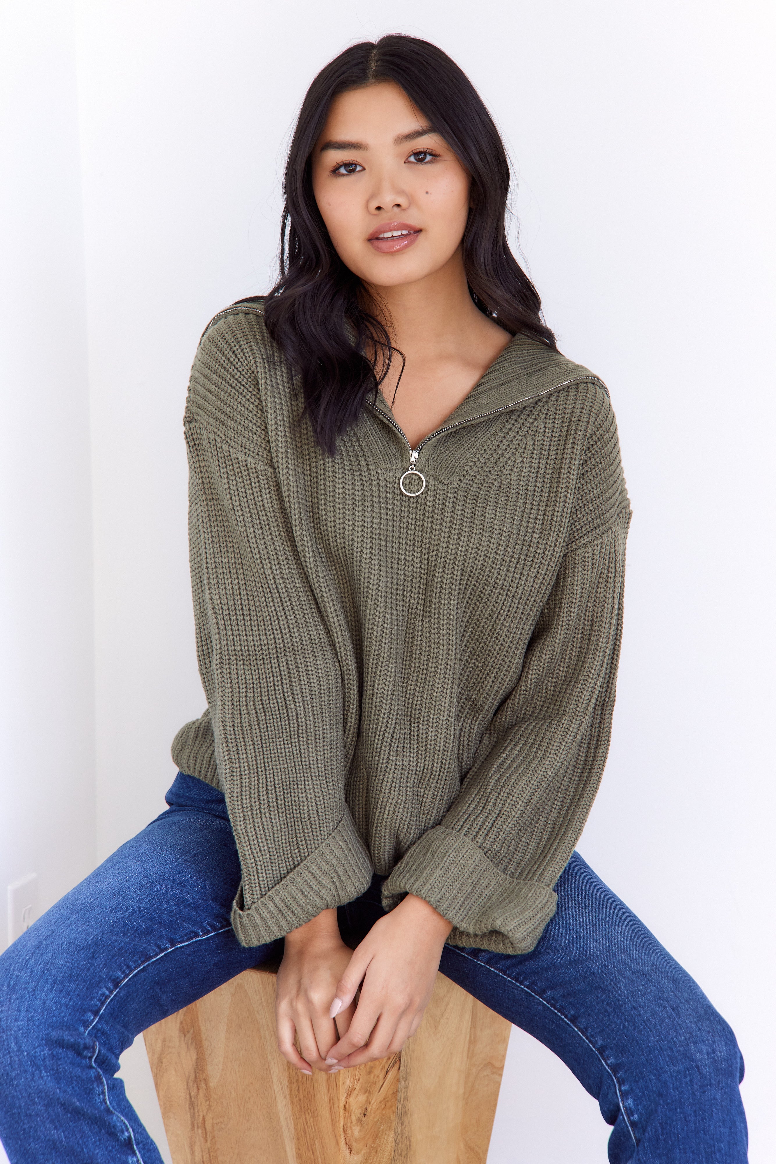 Tulsi Collared Bell Sleeve Sweater - fab'rik