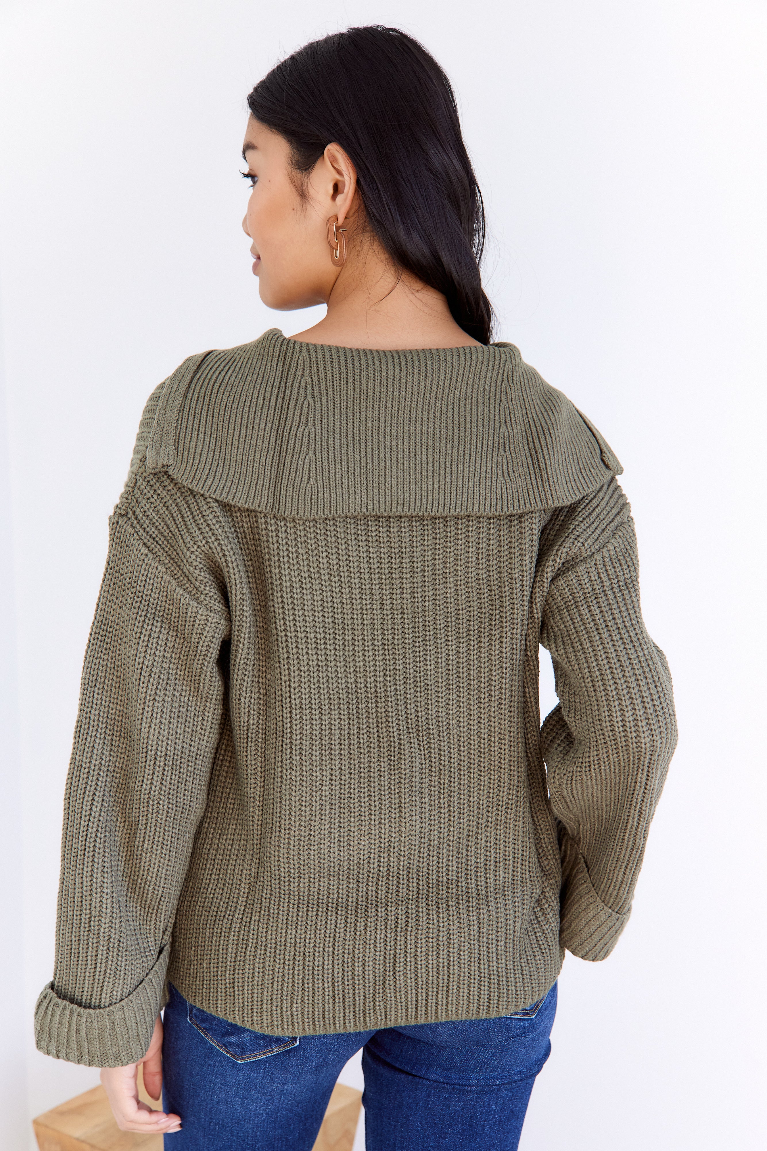 Tulsi Collared Bell Sleeve Sweater - fab'rik