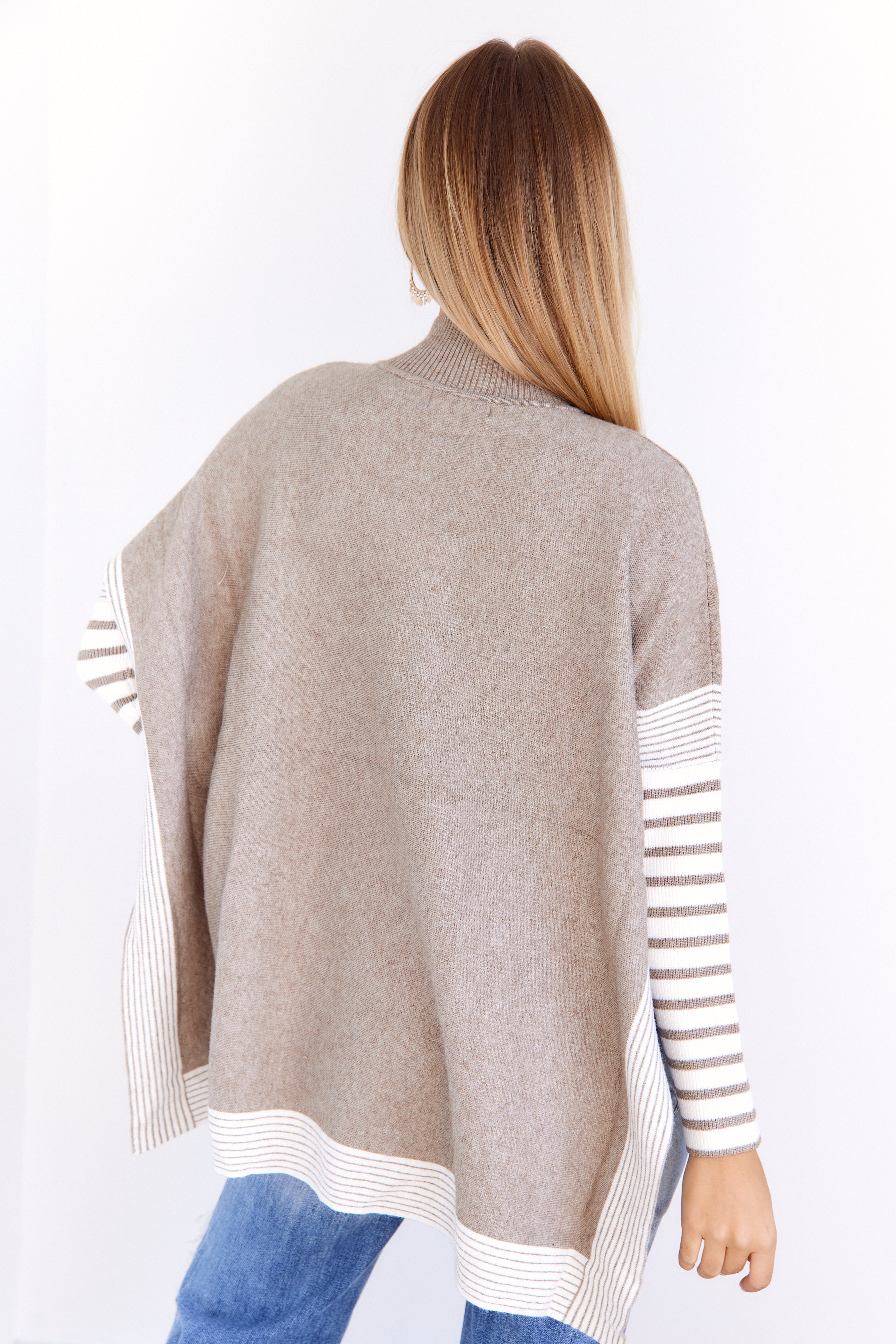 Kali Mock Neck Hi-Lo Hem Sweater - fab'rik