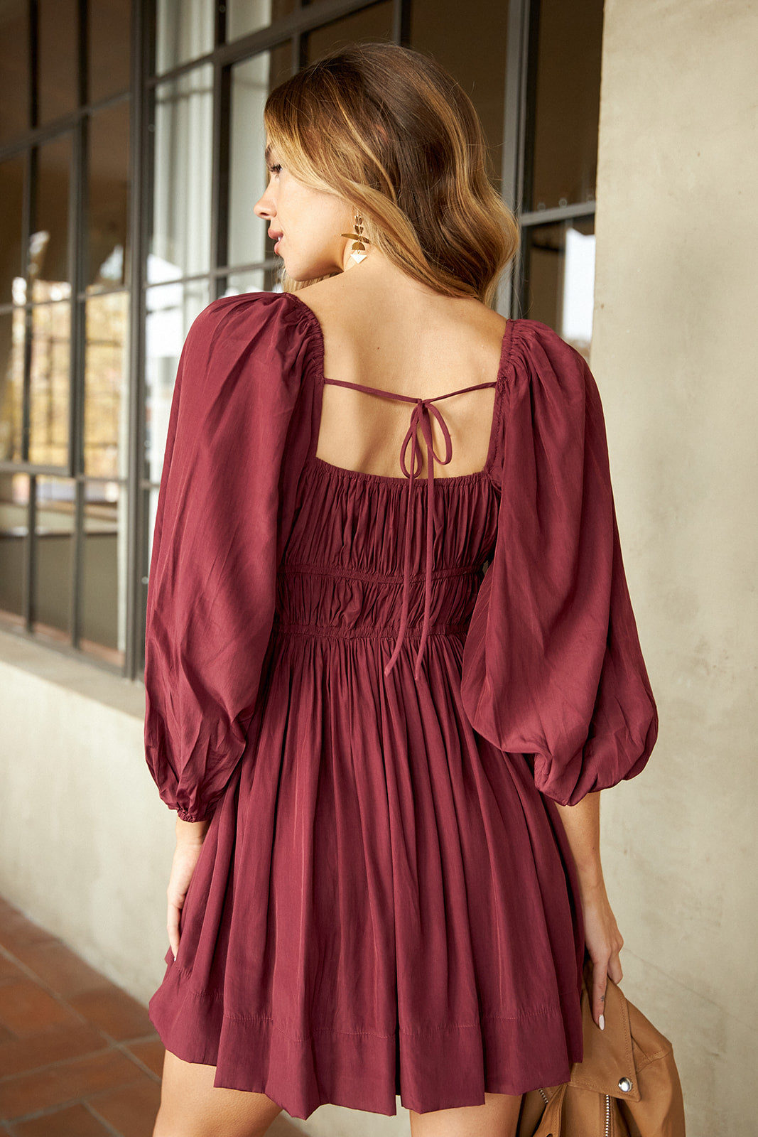 SALE - Leighton Pleated Tie Detail Dress - fab'rik
