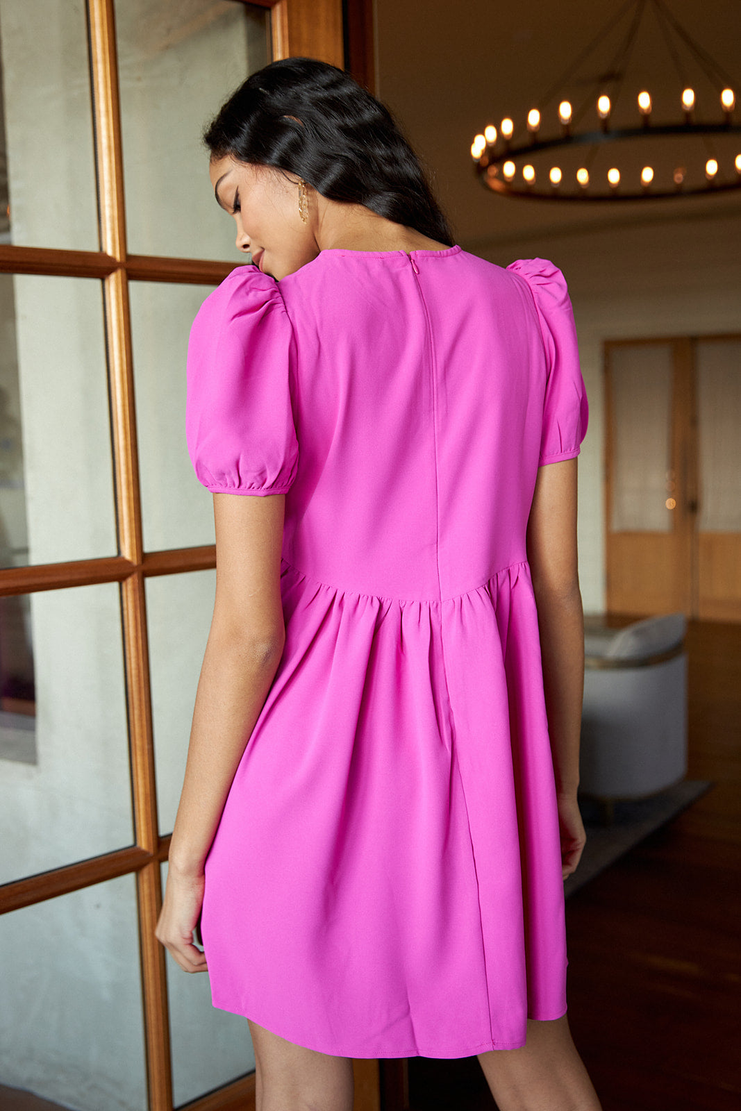 SALE - Menti Puff Sleeve Babydoll Dress - fab'rik