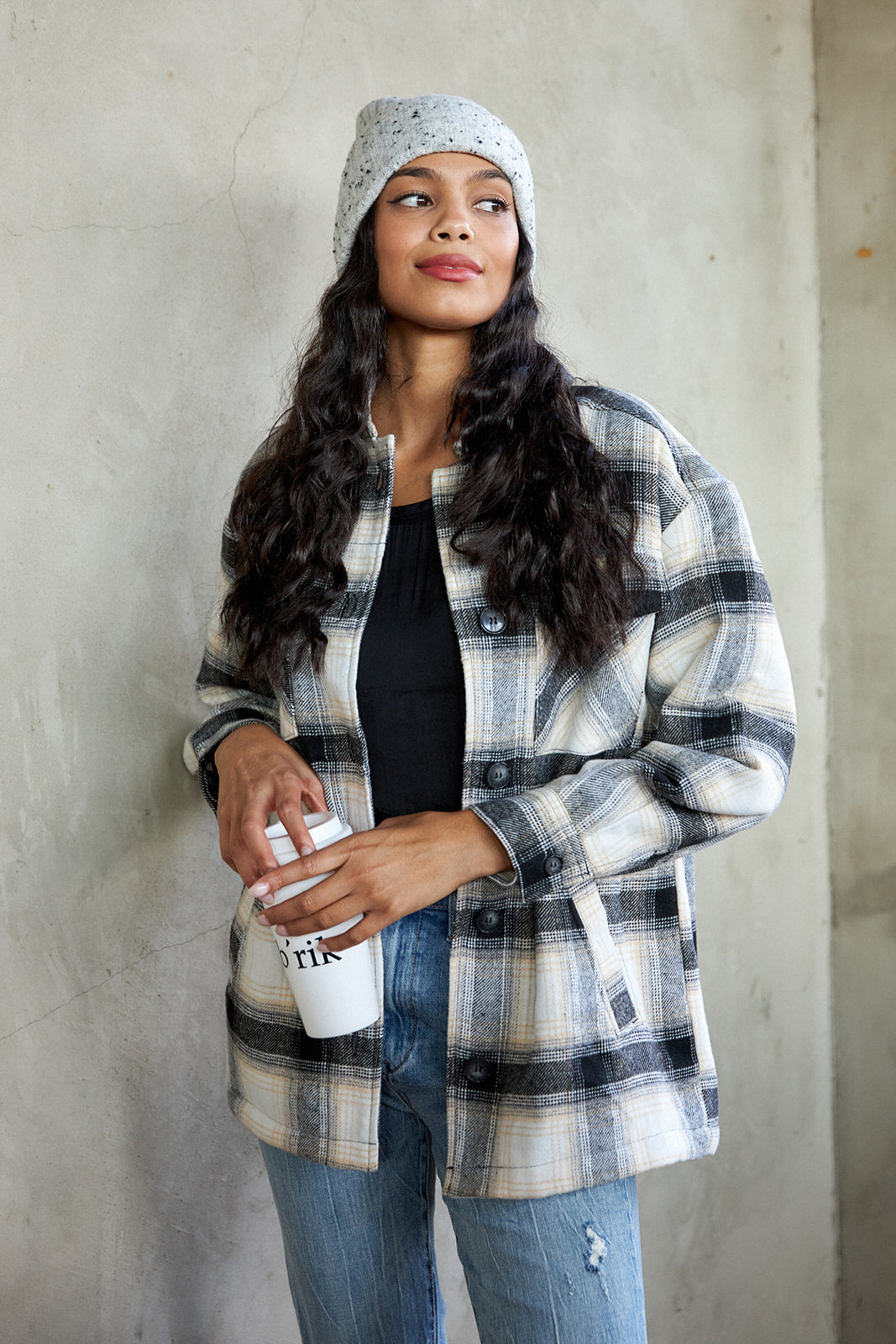 SALE - Sadie Fuzzy Lined Shacket - fab'rik