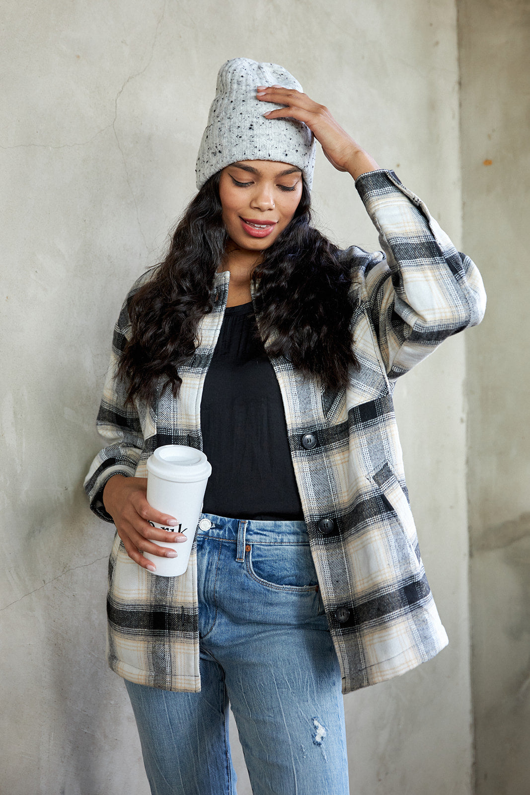 SALE - Sadie Fuzzy Lined Shacket - fab'rik