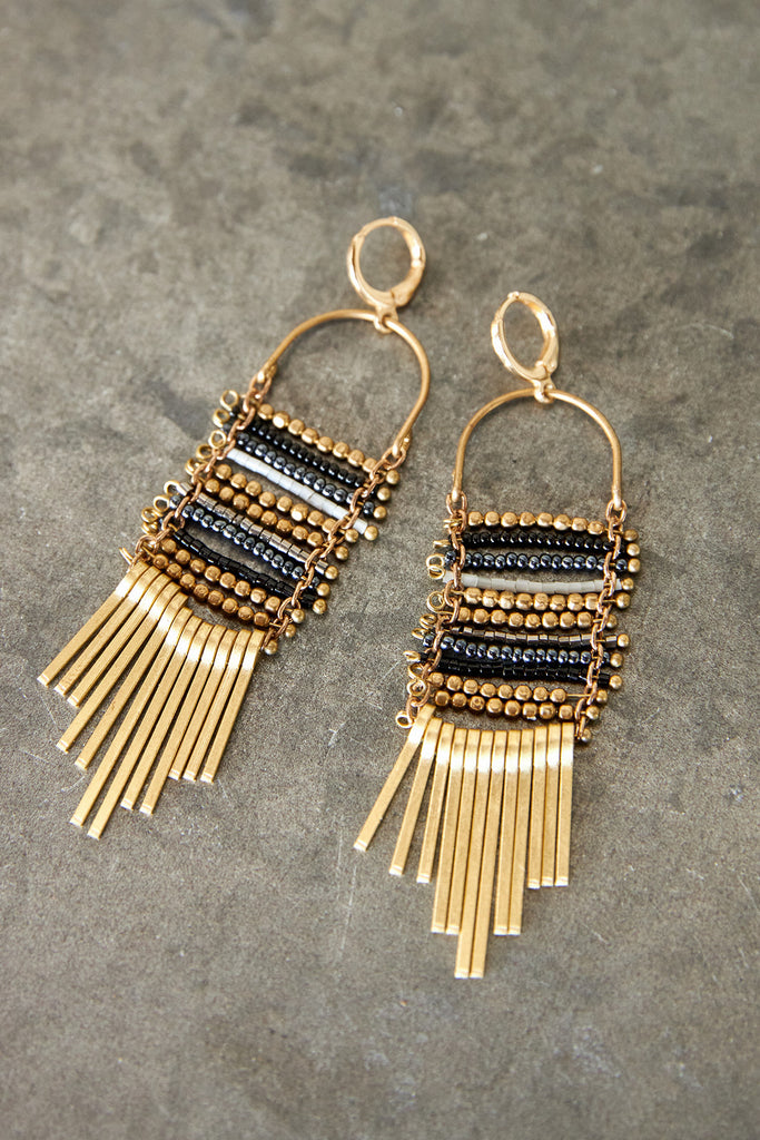 Fabulina x fab'rik Darla Glass Fringe Earrings - fab'rik