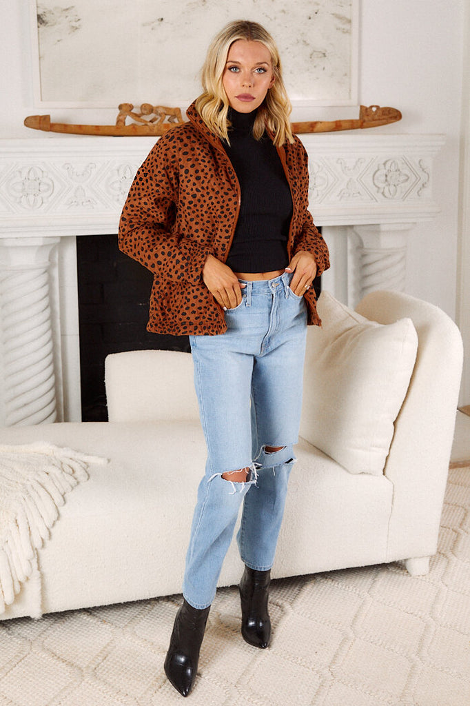 SALE - Celia Animal Print Puffer Jacket - fab'rik