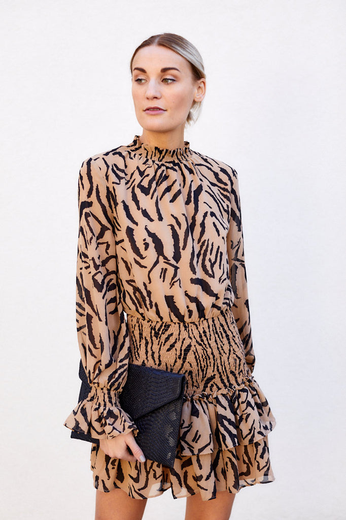 Lucca Long Sleeve Smocked Dress - fab'rik