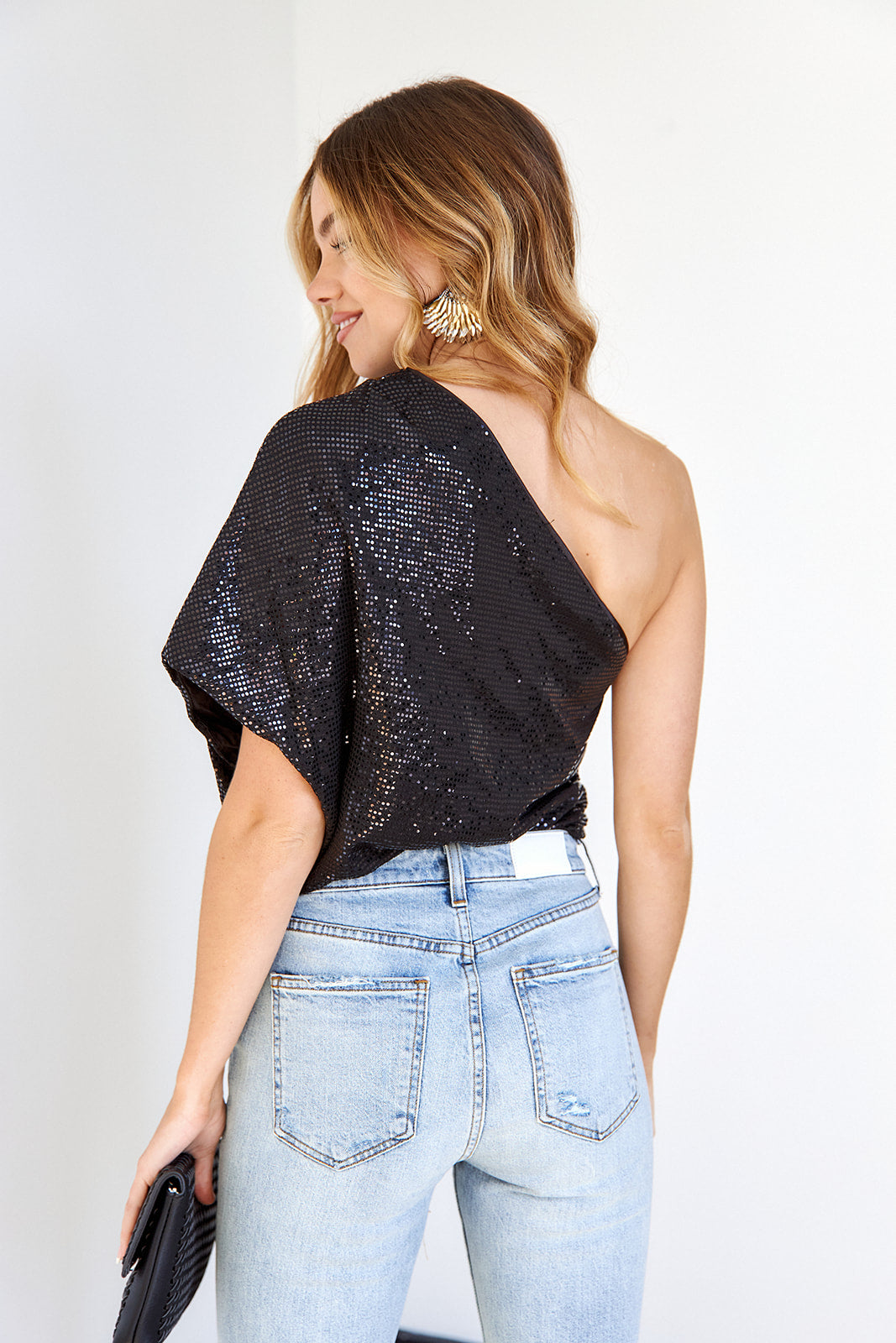 SALE - Dillyn One Shoulder Sequin Blouse - fab'rik