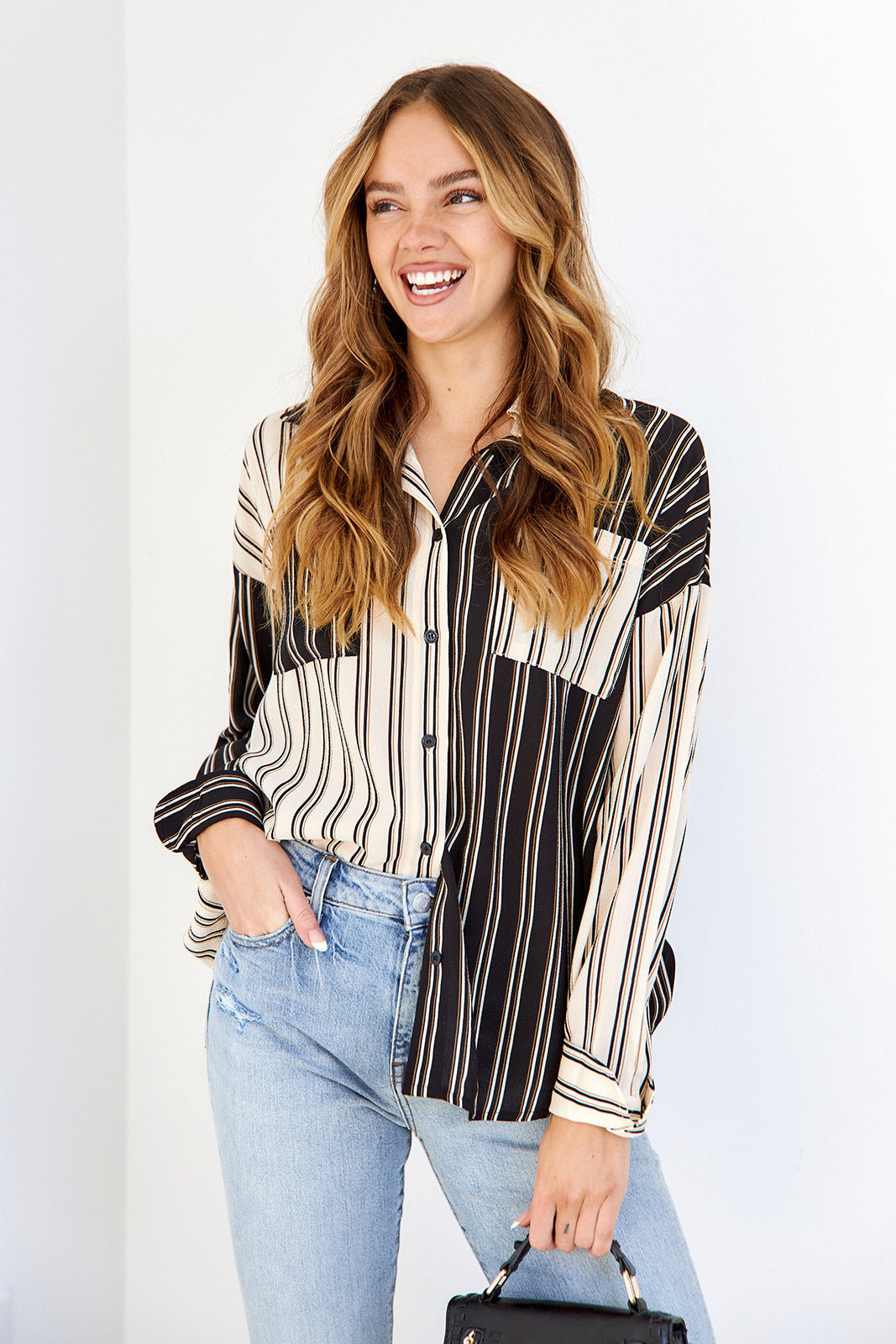 Lakita Contrast Stripe Blouse - fab'rik