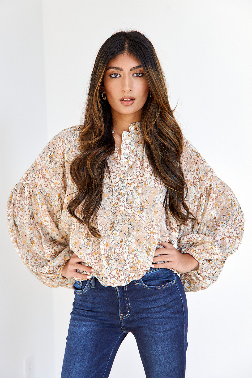 Barnie Floral Cropped Blouse - fab'rik