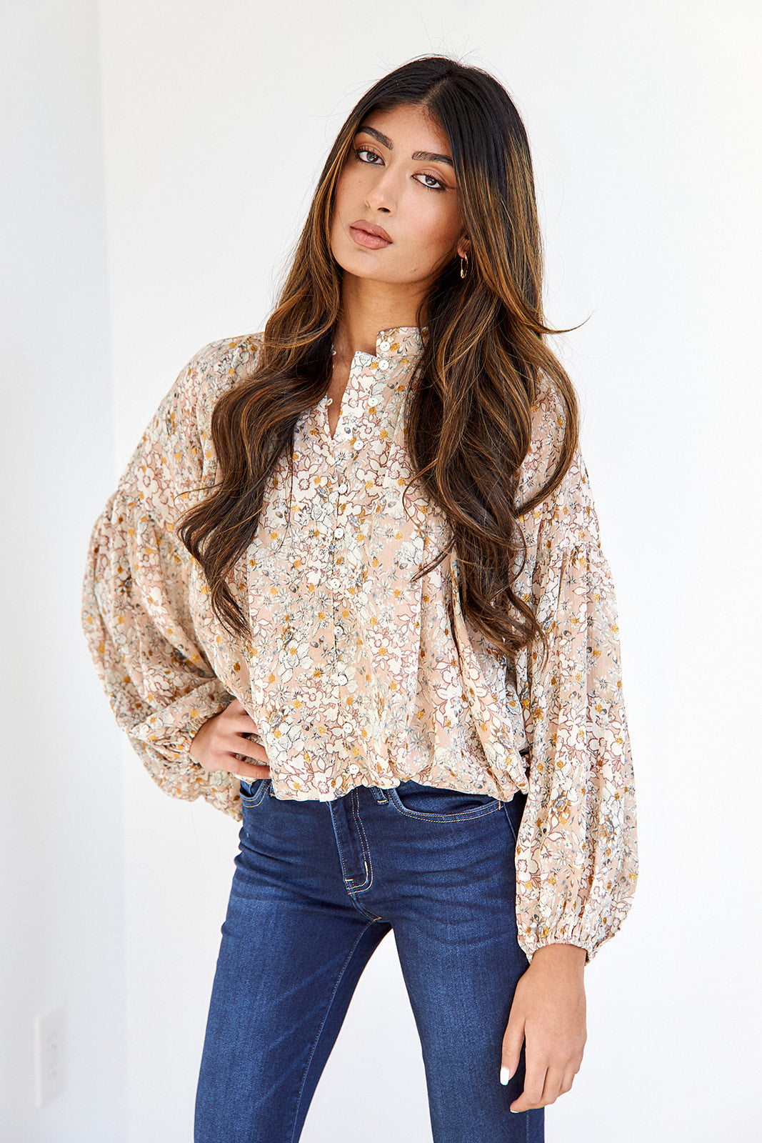 Barnie Floral Cropped Blouse - fab'rik