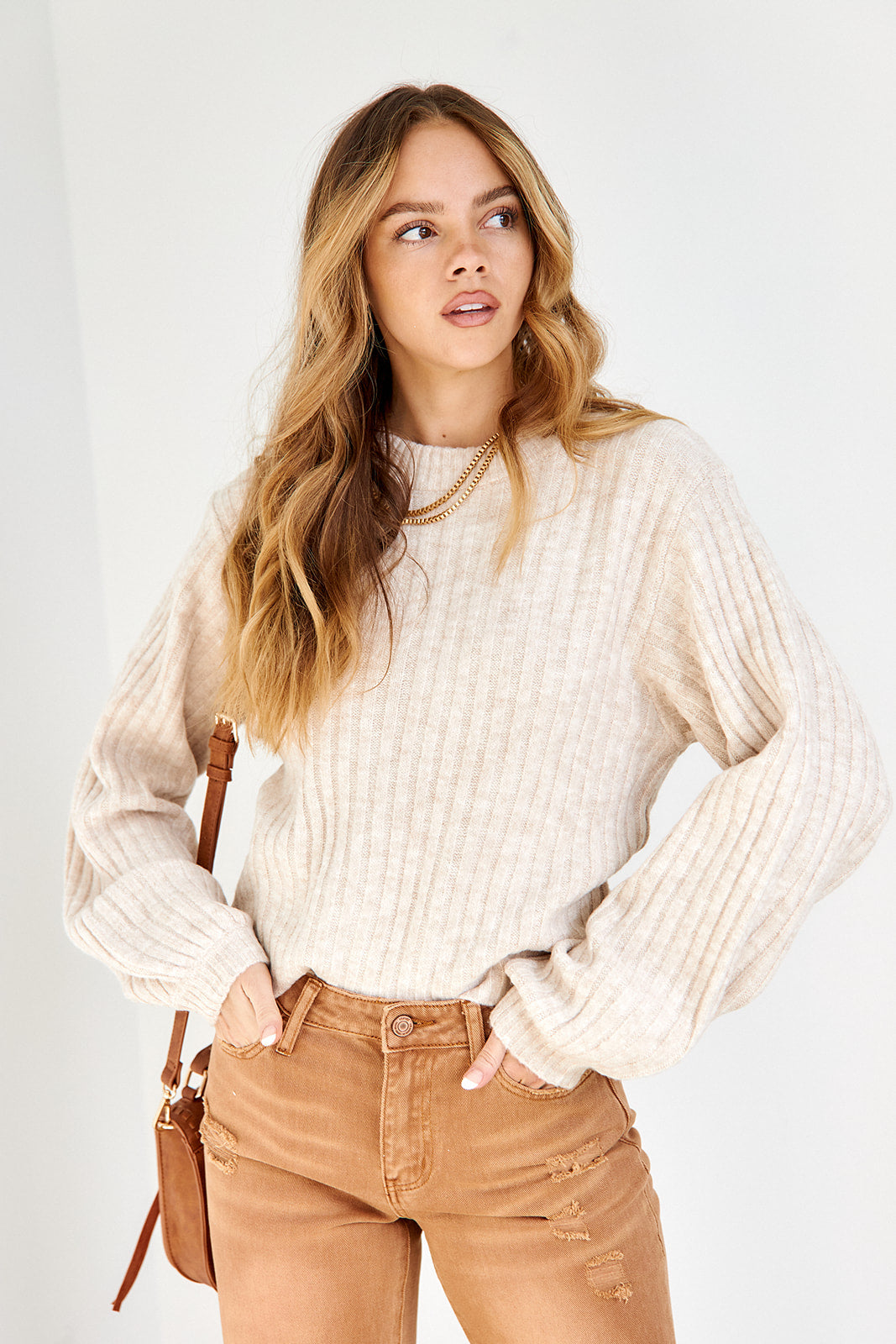 SALE - Greyton Ribbed Crop Sweater - fab'rik