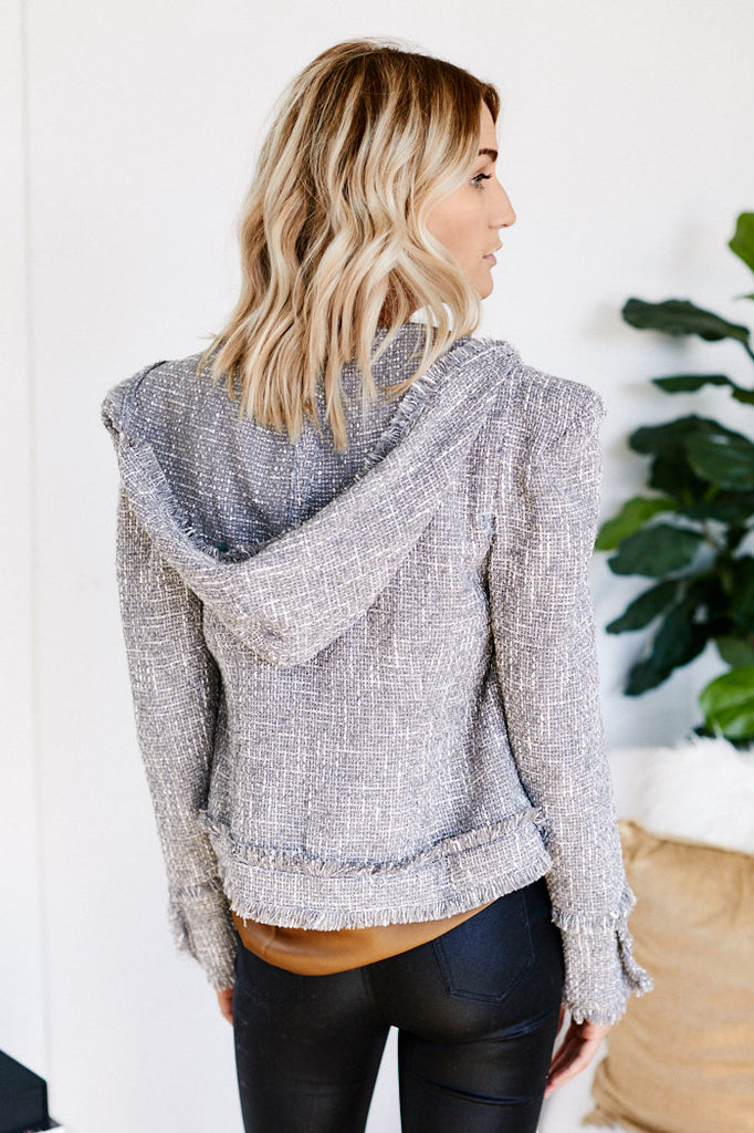 Axley Power Shoulder Tweed Jacket - fab'rik