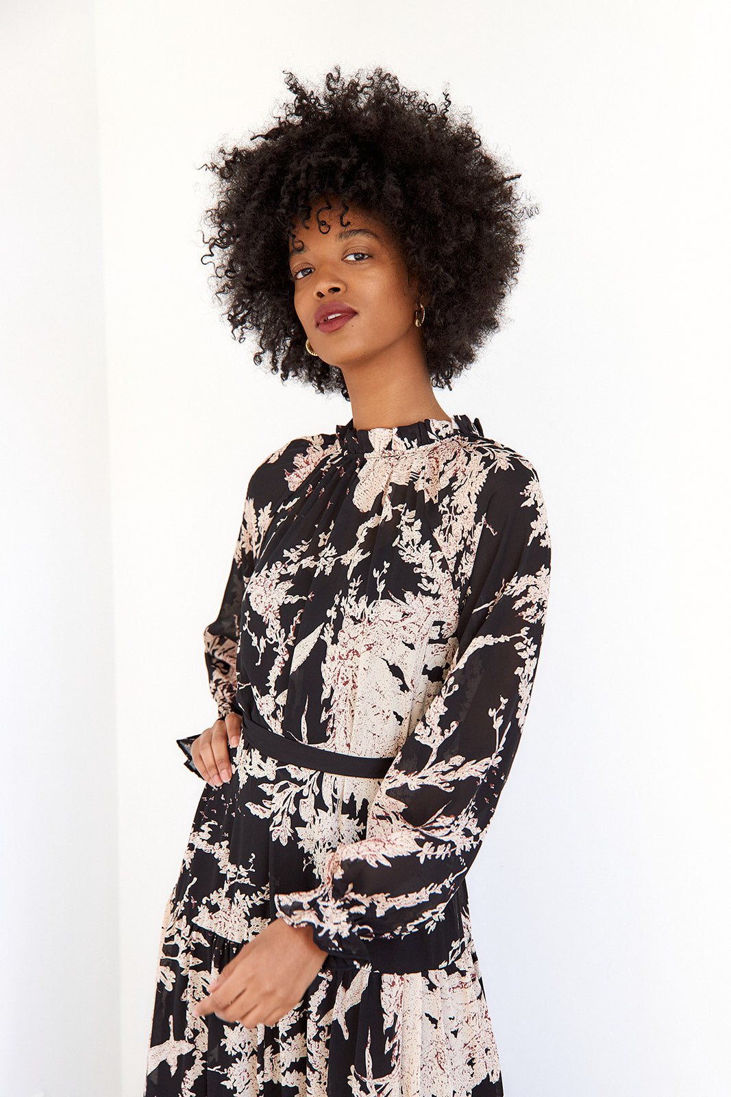 Zimi Tie Waist Printed Maxi Dress - fab'rik